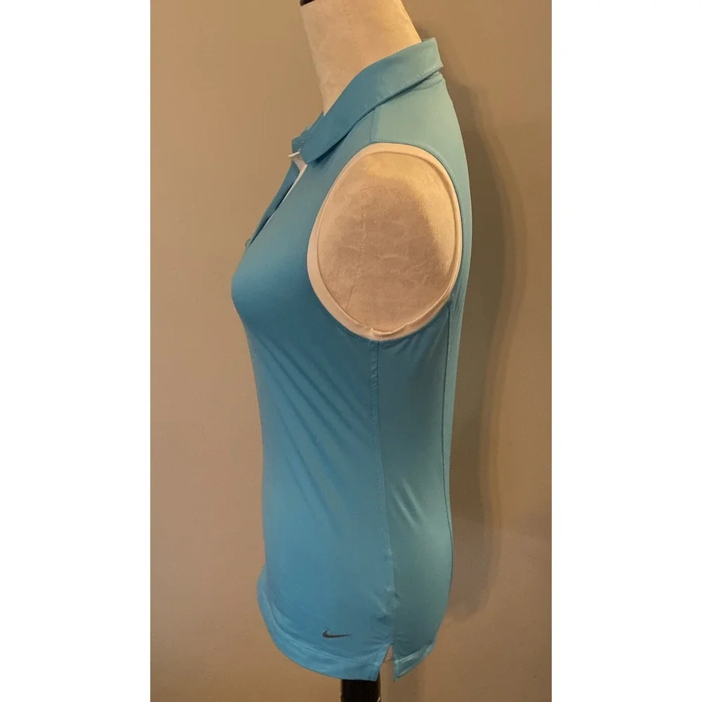 Nike Dri Fit  Wmn's XS  Sleeveless Golf Shirt, Lt  blue/white trim Active wear